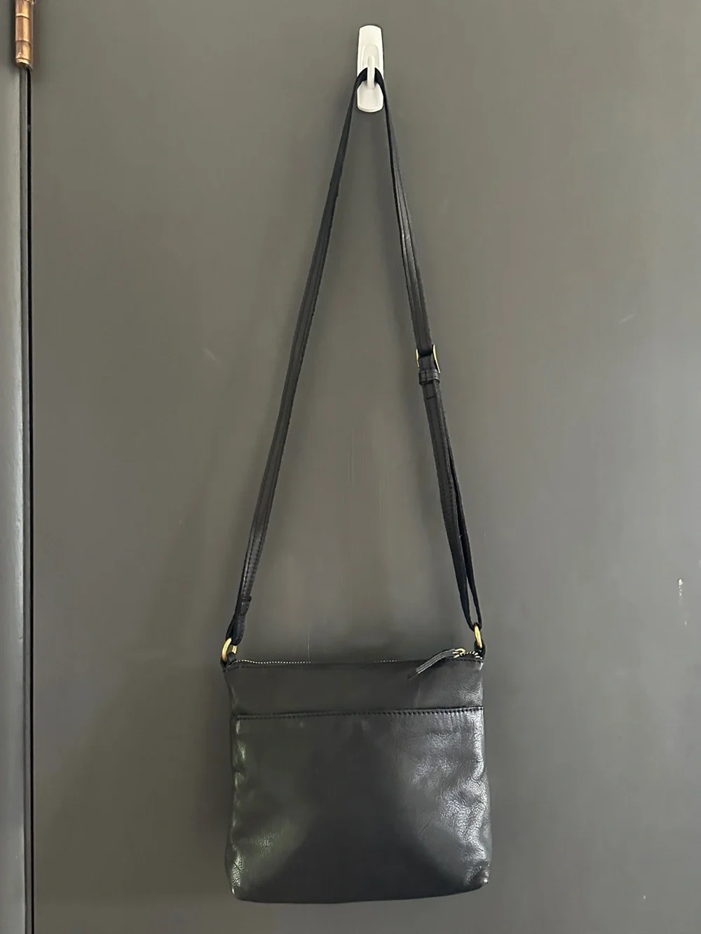 Margot Peyton Black Genuine Leather Crossbody Bag NWOT